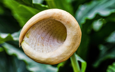 Coconut shell in garden, Thailand. (Selective focus)の素材