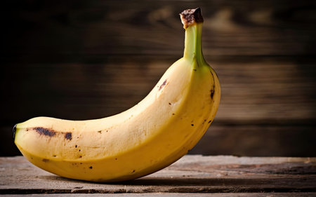 Banana on a wooden background. Vintage style. Selective focus.の素材