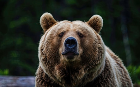 Close up portrait of brown bear (Ursus arctos)の素材