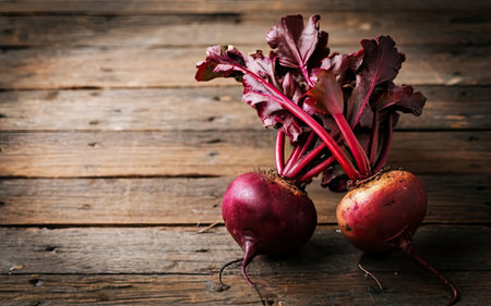 beetroots on a wooden background. tinting. selective focusの素材