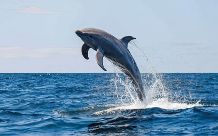 Dolphins jumping out of the water. Tenerife, Canary Islandsの素材