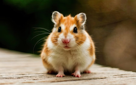 Hamster on a wooden background. Hamster close-up.の素材