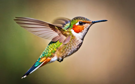 Female Ruby-throated Hummingbird (archilochus colubris)の素材