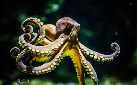 Octopus in the aquarium. Aquarium fish. Sea life.の素材