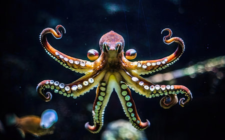 Octopus in aquarium close up. Octopus is a marine life.の素材