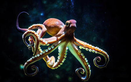 Octopus in the aquarium, Thailand. (Octopus vulgaris)の素材