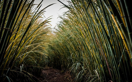 Sugar cane plantation in the countryside of Brazil, South America.の素材
