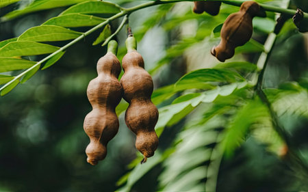 Tamarind tree, Tamarindus indica, sweet tamarindの素材