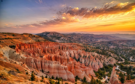 Sunset at Bryce Canyon National Park, Utah, USA. Beautiful landscape.の素材