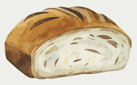 Illustration of a loaf of bread on a white background, vector