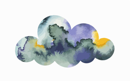 Watercolor clouds. Hand drawn illustration for your design. Vector.