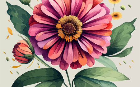 Floral background with chrysanthemums. Vector illustration.のイラスト素材