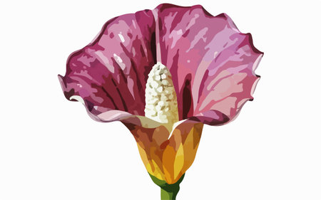 Illustration of a purple calla lily on a white backgroundのイラスト素材