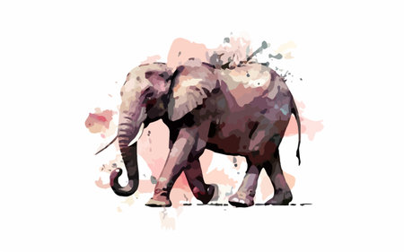 Elephant in watercolor style. Vector illustration of an elephant.