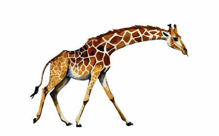 Giraffe isolated on white background. Watercolor hand drawn illustrationのイラスト素材