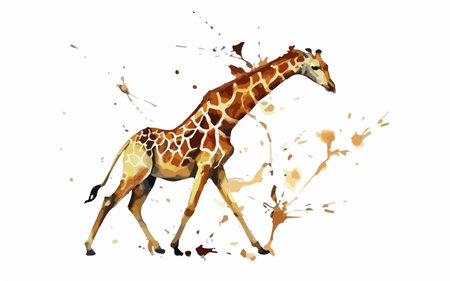 Giraffe. Watercolor illustration isolated on a white background.のイラスト素材