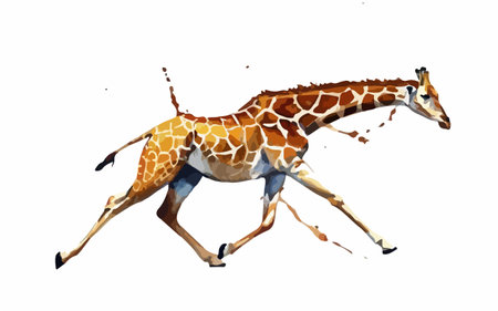 Giraffe isolated on white background. Watercolor hand drawn illustrationのイラスト素材