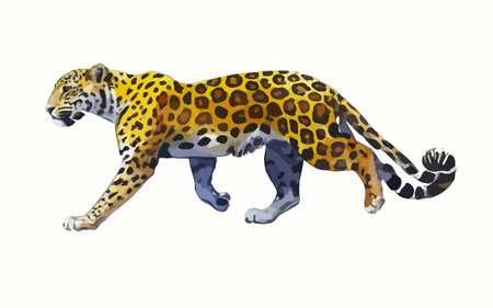 Jaguar isolated on a white background. 3D illustration.のイラスト素材