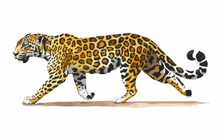 Jaguar isolated on white background. Hand drawn vector illustration.のイラスト素材