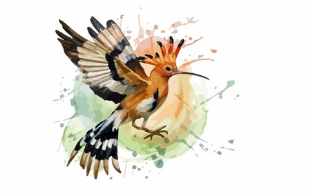 Watercolor hand drawn bird on white background. Illustration for your designのイラスト素材