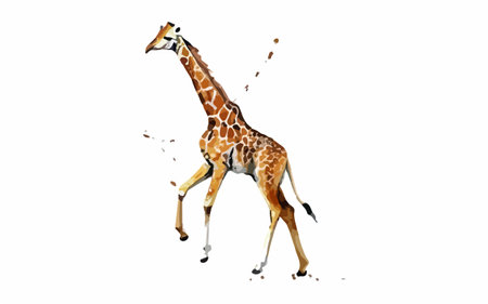 Giraffe isolated on a white background. Watercolor illustration.のイラスト素材