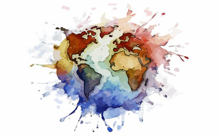 Colorful watercolor splashes on white background. Vector illustration.のイラスト素材