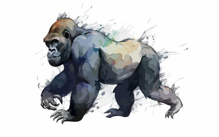 Gorilla, low poly gorilla, low poly gorilla, low poly gorillaのイラスト素材