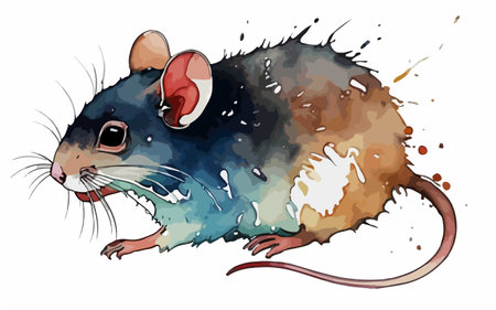 Illustration of a rat on a white background. Vector illustration.のイラスト素材
