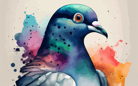 Pigeon in watercolor style. Vector illustration for your designのイラスト素材