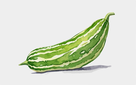 Illustration of a green gourd isolated on a white backgroundのイラスト素材