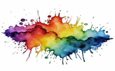 Colorful watercolor splashes on white background. Vector illustration.のイラスト素材