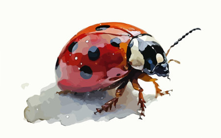 ladybug isolated on the white background. vector illustration eps 10のイラスト素材