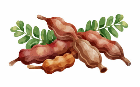 Tamarind, tamarind, tamarind, tamarind vector illustration.のイラスト素材