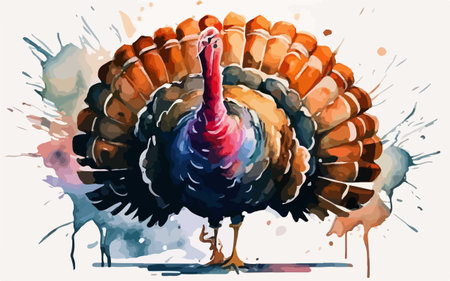 Illustration of a turkey on a white background. Vector illustration.のイラスト素材