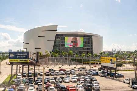 Miami, USA - September 11, 2019: American Airlines arena in Miami city centerのeditorial素材