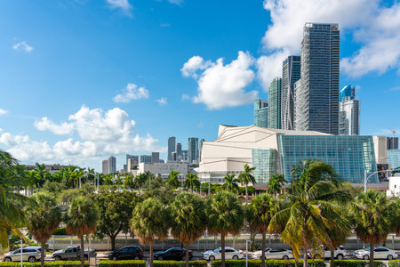 Miami, USA - September 11, 2019: Adrienne Arsht Center for the Performing Arts of Miami Dade Countyのeditorial素材