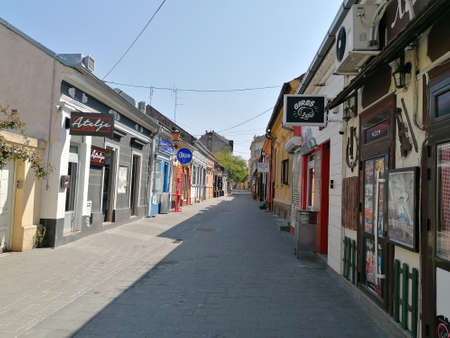 Novi Sad, Serbia 04, 2020: Lase Teleckog street on street during COVID pandemic curfewのeditorial素材