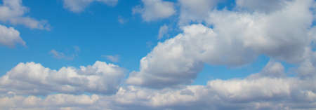 amazing blue backgrounds a lot of cloudsの写真素材