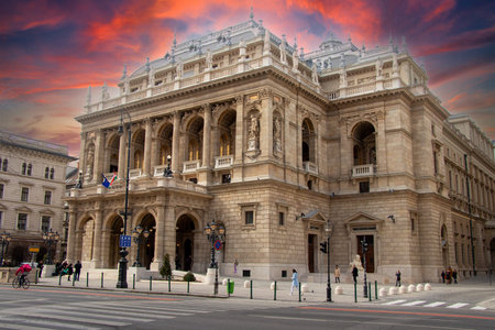 Budapest Hungary 20.03.2022 The main entrance of the Opera House
