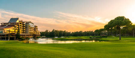 Belek, Turkey - May 13, 2022: Sueno hotel golf Belek with beautiful golf course. Sueno golf club in Sueno resort in Belek, Turkeyのeditorial素材