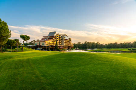 Belek, Turkey - May 13, 2022: Sueno hotel golf Belek with beautiful golf course. Sueno golf club in Sueno resort in Belek, Turkeyのeditorial素材