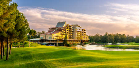 Belek, Turkey - May 13, 2022: Sueno hotel golf Belek with beautiful golf course. Sueno golf club in Sueno resort in Belek, Turkeyのeditorial素材