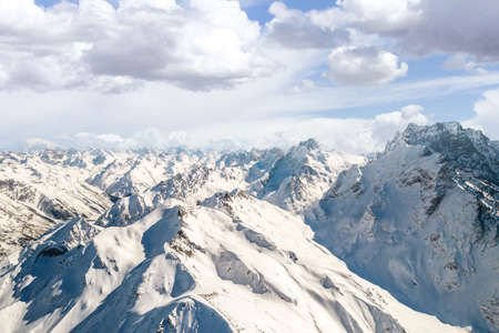 Drone view of the main Caucasian ridgeの写真素材