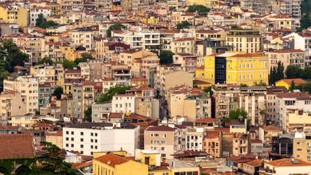 Panorama of Istanbul from the Galata Tower . The roofs of the old houses of Istanbulの写真素材