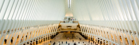 New York City, United States - September 17, 2022 Subway station interior next to World Trade Centerのeditorial素材