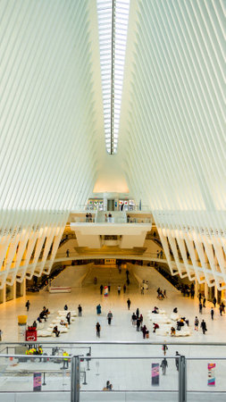 New York City, United States - September 17, 2022 Subway station interior next to World Trade Centerのeditorial素材
