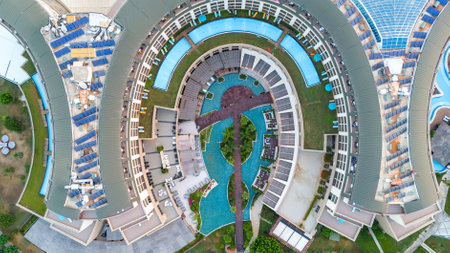 Belek, Antalya, Turkey - July 16, 2024: Aerial drone view of Kaya Palazzo Golf Resort in Belek, Turkeyのeditorial素材