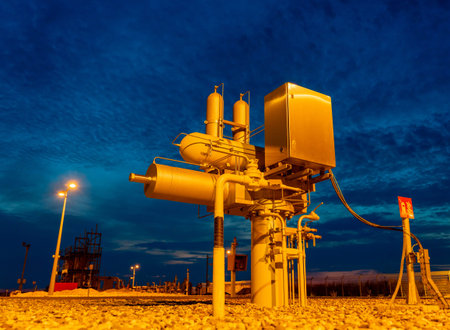 Underground gas pipeline crane drive operating with hydraulics