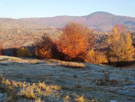 Autumn landscape of Vitosha Mountain, Sofia City Region, Bulgariaの写真素材