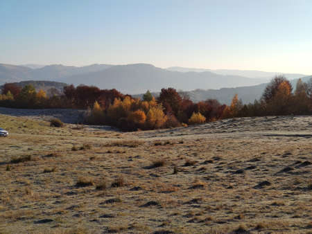 Autumn landscape of Vitosha Mountain, Sofia City Region, Bulgariaの写真素材